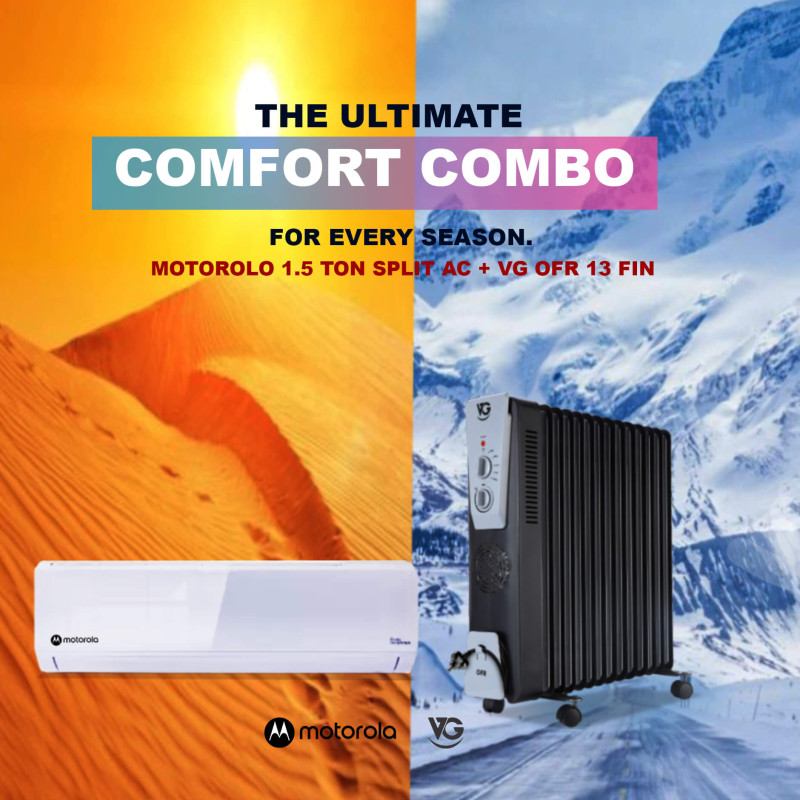The Ultimate Comfort Combo Motorola 1.5 Ton Split AC+ VG OFR 13 FIN