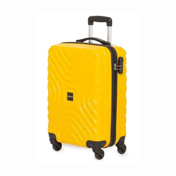 Americano 50cm (20 inch) Wavey Square Yellow Trolley Bag