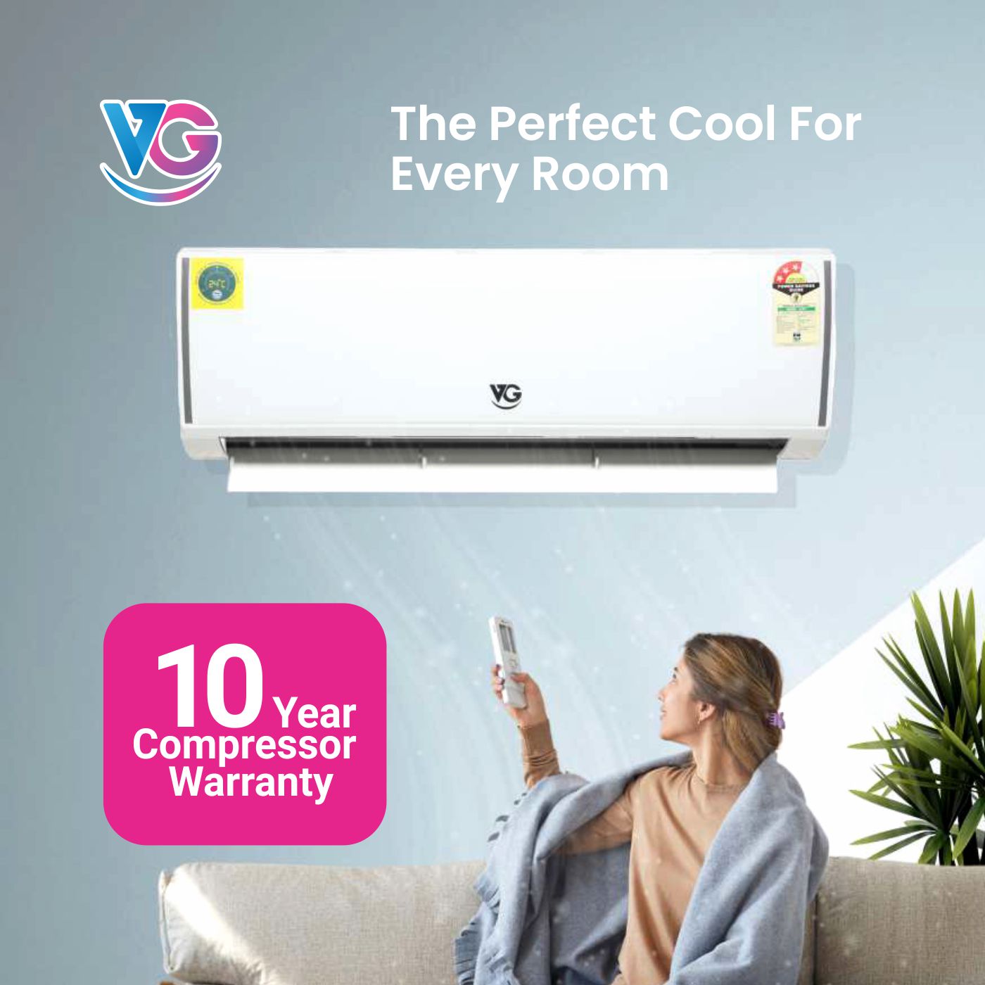 VG | 1.5 Ton Split Air Conditioner | High Efficiency Cooling with Smart Features