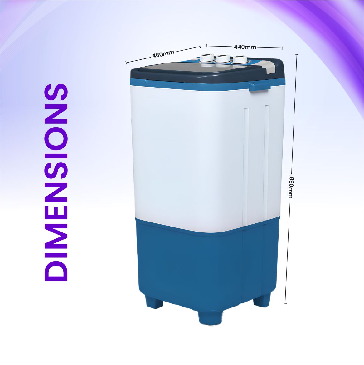 Bolld 6.5 Kg Fully Automatic Top Load Washing Machine, 135W Motor, 43L Tub, 4 Wash Programs, Black