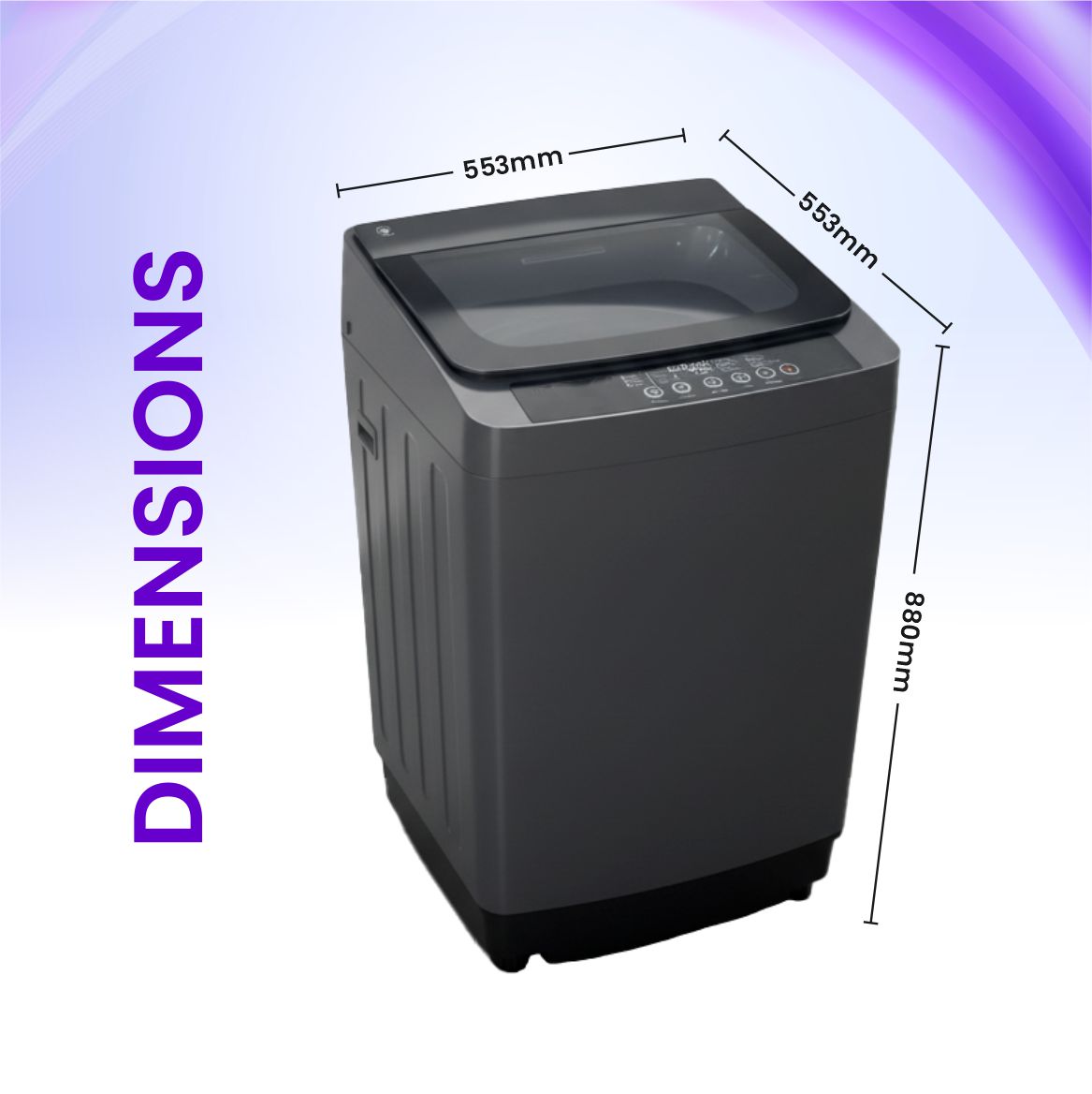 Bolld 6.5 Kg Fully Automatic Top Load Washing Machine, 135W Motor, 43L Tub, 4 Wash Programs, Black