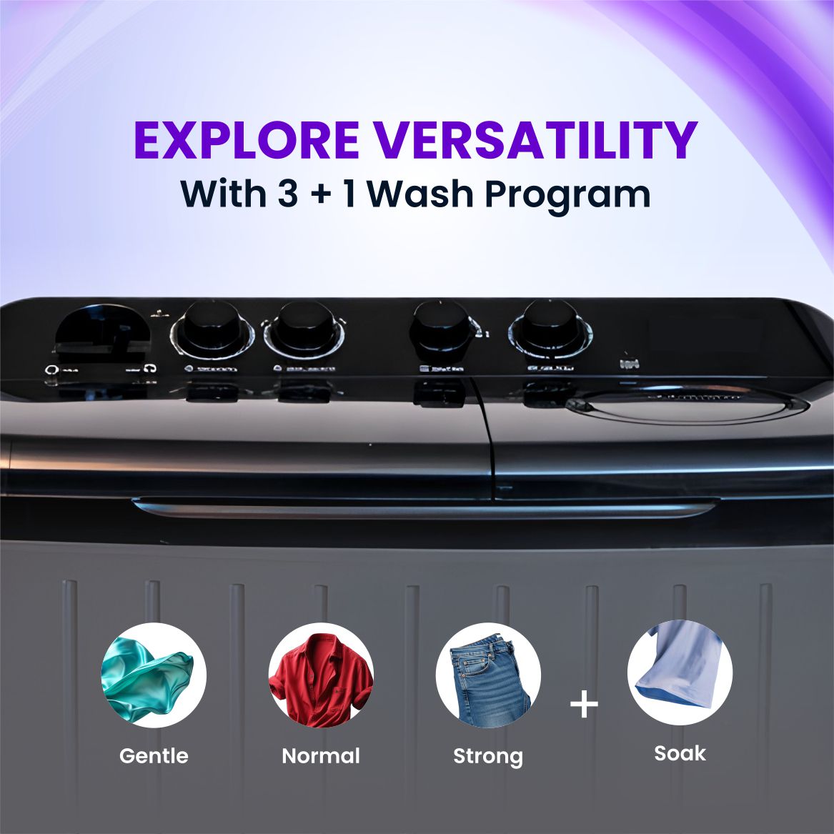 BOLLD 6.5 Kg Semi Automatic Washing Machine with Easy Wash, Water Level Selector & Radio Knobs