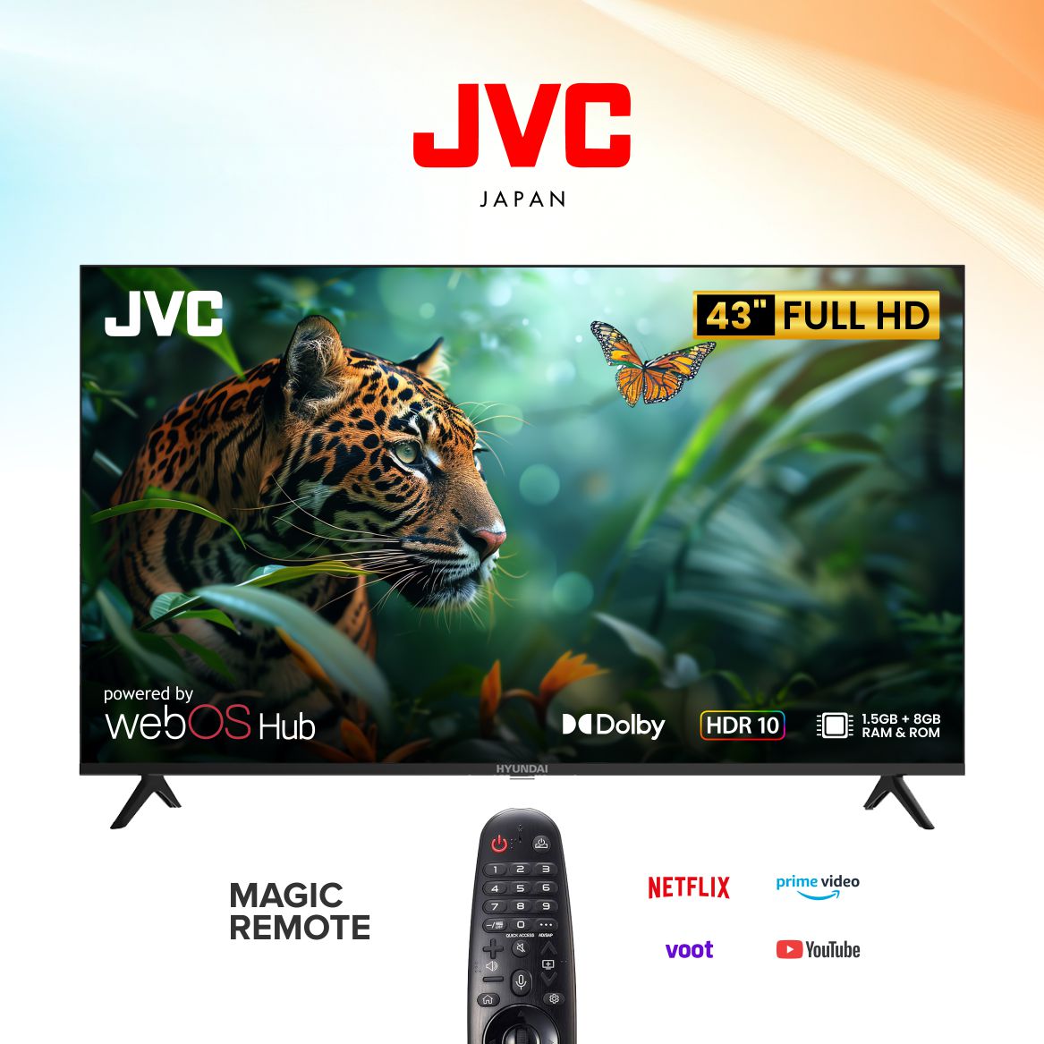 JVC 43 Inch FHD Smart TV | webOS TV with Android 14 & Google Support | SJVC43FW2J8