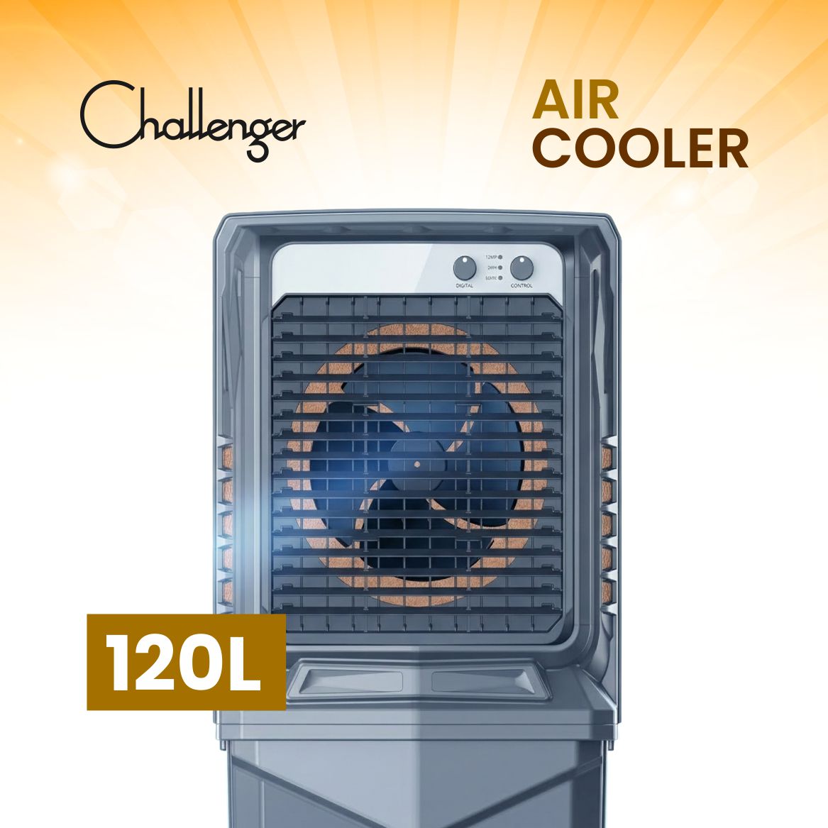 CHALLENGER Desert Air Cooler | Honeycomb Pads | Heavy-duty Fan